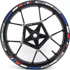 아라시 17인치 휠 림 스트립 테이프 스티커 데칼 BMW S1000RR 모터사이클 액세서리 방수 반사 블루