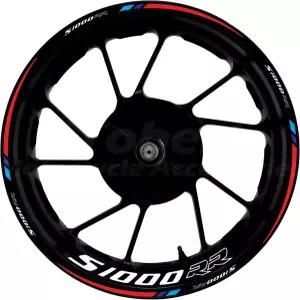 BMW S1000R 2009-2024용 멋진 17인치 휠 림 스티커 블랙 레드 반사성 바이닐 스트라이프 키트 방수 자가