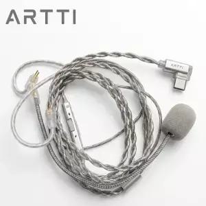 ARTTI CARRYING 게임용 헤드셋 케이블 분리형 붐 마이크 Typec 플러그 은도금 편조 078 2핀 HIFI 이어폰