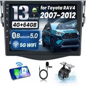 토요타 RAV4 2007-2012용 자동차 라디오 9인치 HD 터치스크린 헤드 유닛 5G WiFi 무선 카플레이 안드로이드