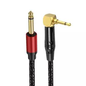 믹서 기타 피아노 저소음 케이블을 위한 3.5mm 1/8인치 1/4인치 헤드폰 어댑터 90도 직각 연장