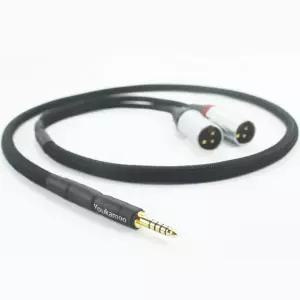 유카무 4.4mm 듀얼 XLR 남성 밸런스 오디오 케이블 차폐된 1.5m/5피트 실버 도금