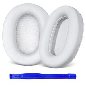 소니 WH-CH720N 헤드폰용 오리보 이어패드 교체 WH-CH710N / /WH-RF400 WH-XB900N /MDR-RF895RK와 호환되는 쿠션 단백질 가죽 고밀도 폼(화이트)을 사용한 이어 쿠션