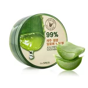 더샘 제주 프레시 알로에 수딩 젤 10.1 fl oz - 제주도산 99 베라 잎 주스 얼굴 몸 머리카락을 위한 다목적