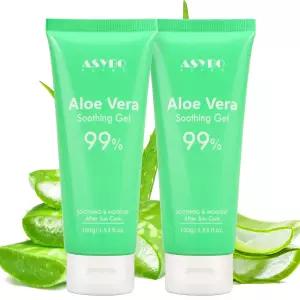 ASYBO 100x2 ML 알로에 베라 젤 - 99 순수 보습 페이스 바디 모이스처라이저 건성 피부 일광 여드름 진정