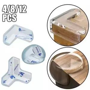 4Pcs/8Pcs/12Pcs 안전 실리콘 보호대 테이블 코너 가장자리 커버 충돌 방지 및 가드