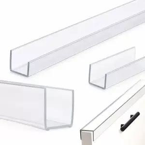 1/2/4PCS PVC 가구 가장자리 보호대 투명 절단 가능 캐비닛 도어 클램프형 구조 강화 측벽
