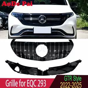자동차 그릴망 튜닝 메르세데스 벤츠 호환 EQC 293 -2024 바디 키트용 GTR 스타일 프론트 범퍼 메쉬 후드