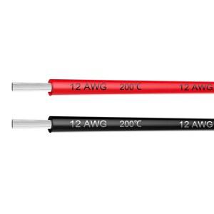 전선 12 AWG 게이지 실리콘 연결 케이블 20피트 [블랙 10피트 레드 10피트] 부드럽고 유연한 680줄 0.08MM 주석 구리선 고온 저항성