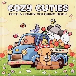 COZY CUTIES 성인과 청소년을 위한 귀엽고 편안한 컬러링북 드로잉북 할로윈 파티와 생일을 완벽한 선물