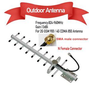 ZQTMAX 13dbi 실외 야기 안테나 9 장치 806-960MHz 2G 4G 리피터 GSM CDMA 신호 부스터 850 900 밴드 N 암 재고 있음