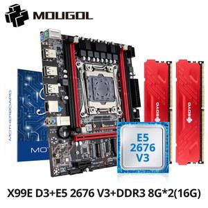 MOUGOL X99 게이밍 마더보드 키트 인텔 E5 2676 V3 C 및 8GB 1 8GB DDR3 1600MHz 듀얼 채널 RAM 사무용 컴퓨터용