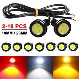 2/10 PCS 18MM/23MM 자동차 독수리 눈 LED 빛 12V 주간 러닝 라이트 DRL 자동 주차 Singal Lapms 오토바이