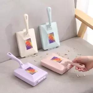 더블 롤러 홈 클리닝 브러쉬 롱 핸들 카펫 소파 먼지 제거 정전기 흡수 헤어 침대 청소