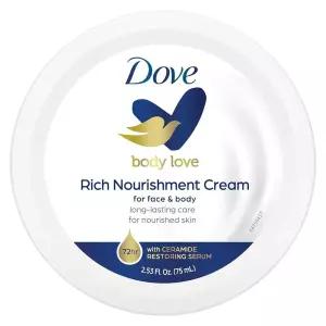 Dove Body Love Rich 영양 크림, 페이스, 핸드  바디 로션, 매우 건조한 피부용, 빠른 흡수 72시간 모이스