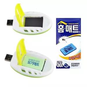 JU USB훈증기+30P홈매트 리필 USB휴대용 모기 퇴치제