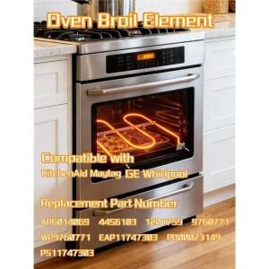 WP9760771 레인지 오븐 브로일 히팅 장치(Whirlpool Kitchen Aid Maytag GE JCT910SY1SS JCTP16GV1BB 교체