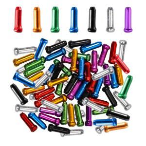 100PCS 자전거 브레이크 케이블 엔드 캡 크림프 로드 마운틴 자전거용 팁 컬러풀