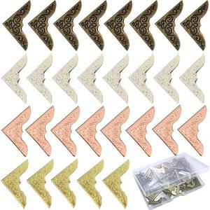 80PCS 책 코너 프로텍터 금속, 레트로 | 스크랩북, 사진 앨범, 노트북, 폴더(4가지 색상) 장식에 사용됨