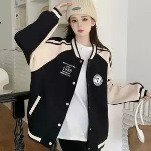 친절한탄씨 캐주얼 여성 패션 가을 루즈핏 야구 점퍼 데일리 자켓 야상점퍼 바람막이 여성점퍼