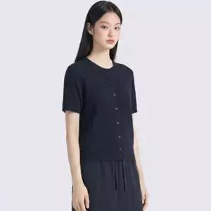 폴햄 여성) 린넨 라운드케이블 반팔 가디건 (PHG2EC2020)