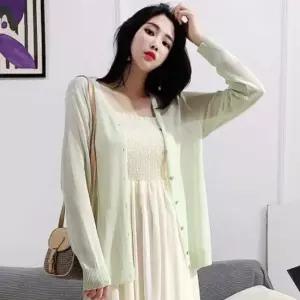 친절한탄씨 시스룩 여름 얇은 가디건 브이넥 얇은가디건 비치가디건 긴팔 시스루 가을 크롭 니트