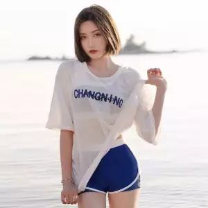 나시 반바지 3종세트 래쉬가드 팬츠 수영복 루즈핏 상의 비치웨어