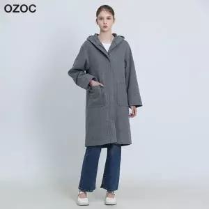 [오조크(OZOC)] 데일리 후드 롱 가디건 코트 (택가격 279000원)