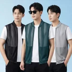 남성 여름 쿨 작업복 메쉬 조끼 등산 주머니 다용도 망사