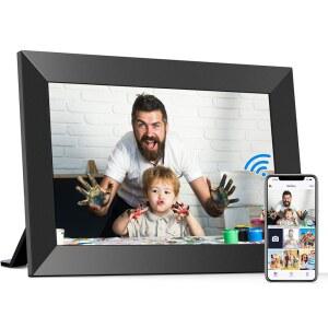 BIGASUO 10.1인치 WIFI 디지털 액자 32GB 메모리 내장 IPS HD 터치스크린 클라우드 스마트 사진 벽걸이 자동 회전 기능 어디서나 즉시 공유
