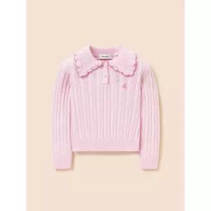 빈폴 키즈 여아 스칼럽 칼라 포인트 니트 스웨터 라이트 핑크 BI6151G01Y 329999