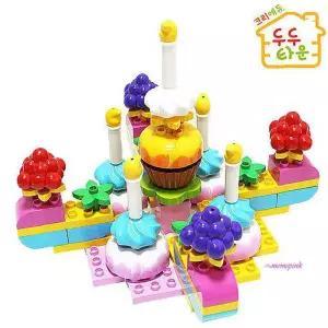 크리에듀 생일 두두타운 케이크 65PCS 블록 장난감pqr365