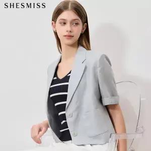 [쉬즈미스(SHESMISS)] 감도높은 린넨100프로 반팔 재킷 (택가격: 338000원)