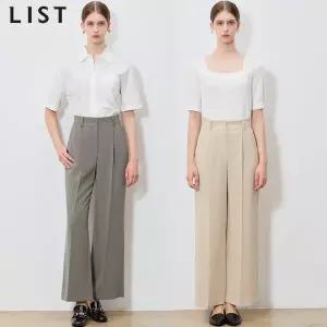 [리스트(LIST)] 프리미엄라인 원턱 백 밴딩 와이드 팬츠 (택가격: 178000원)