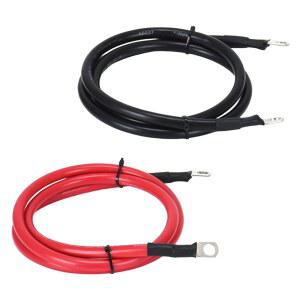 4 AWG 배터리 케이블 4FT 4 게이지 순수 구리 배터리 인버터 케이블 3/8 러그 양쪽 끝 전원 인버터 와이어 자동차용 태양광 파워 인버터 해양 보트 RV 자동차 오토바이용(4FT) 세트