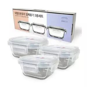 뉴오븐글라스 3종세트(정사각 320mlx3p) 오븐용기