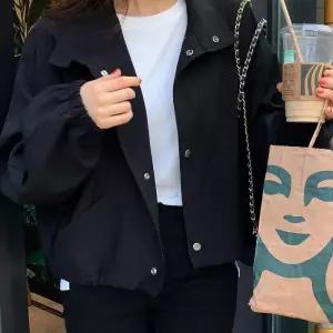 여성 크롭 점퍼 자켓 간절기 숏 바람막이 블루종 집업