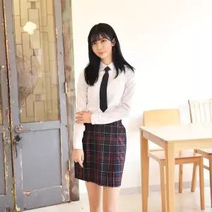 [보리보리/교복몰]라인이 예뻐보이는 레드네이비체크 주름치마 교복치마