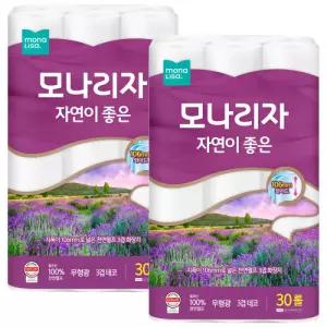 모나리자 자연이 좋은 3겹 30롤 2팩