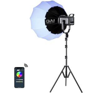 GVM 150W RGB 비디오 조명 키트, 2700K~750K 바이컬러 LED 비디오 조명 스튜디오 조명 키트, 랜턴 소프트박스 및 스탠드, 8가지 조명 효과가 있는 연속 출력 조명 키트, CRI 97+