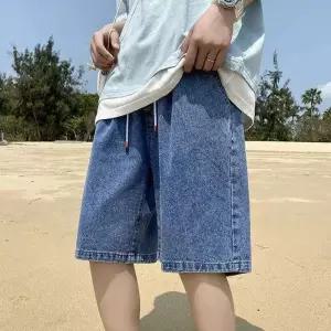 남녀공용 데일리 캐주얼 허리 으 밴딩 버뮤 통넓은