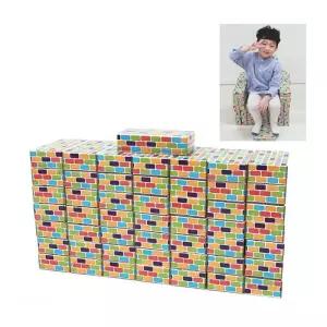 란우 멀티컬러 벽돌모양 종이블록 중형 50P 장난감