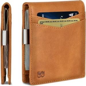 세르만 브랜드 머니 클립 지갑 - 남성 슬림 프론트 포켓 RFID 차단 카드 홀더 미니리스트 바이폴드