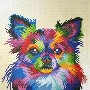 레인보우 강아지 (캔버스) 보석십자수 25x2 비즈 동물