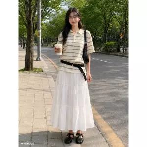 GENERAL IDEA 제아위크특가WOMAN 셔링 티어드 롱 스커트 WHITE / GF2LSK511 1384260
