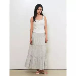 GENERAL IDEA 제아위크특가WOMAN 셔링 티어드 롱 스커트 CHECK / GF2LSK511 1384268