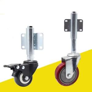 1PC 2/3/4 인치 가든 게이트 풀리 스프링 충격 흡수 휠 슬라이딩 도어 캐스터 범용 브레이크 롤러