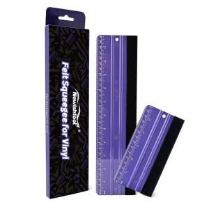NEWISHTOOL 2 PCS 비닐용 펠트 스퀴지, 보라색 자 스크래퍼, 두 길이 | 비닐 포장 및 측정, 탄소 섬유 자동차 랩 적용 도구, 윈도우 틴트 PPF 설치 벽지 스무딩 도구