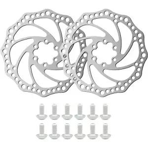 로드 바이크 마운틴 MTB BMX에 적합한 6개의 볼트가 장착된 2Pc 160mm 브레이크 로터 스테인리스 스틸
