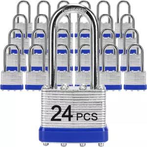 동일한 키를 가진 자물쇠 LQYN 24개 라미네이트 키드 40mm 얼라이크 긴 섀클 보관함 해스프 래치 공구함